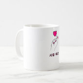 Kpop Hand Heart Symbol -I love K-pop purple style Kaffeetasse (Vorderseite Links)