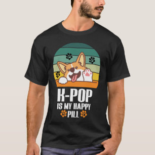 Kpop Happy Pill Corgi Hund Korean Pop Merch T-Shir T-Shirt