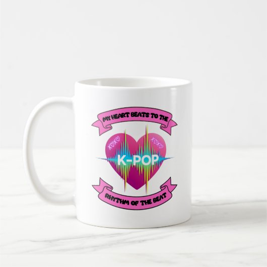KPop Heart Sound Rhythm Music Beat Design Kaffeetasse (Links)
