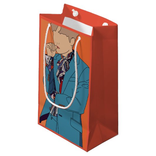 Kpop-Illustration Kleine Geschenktüte (Vorderseite Schrägansicht)
