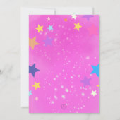 KPOP Karaoke Birthday, pink stars Einladung (Rückseite)