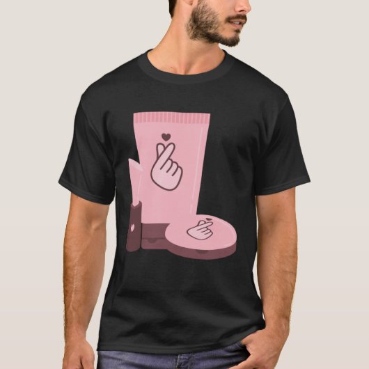 Kpop Korean Drama Makeup K pop Heart Merch T-Shirt (Vorderseite)