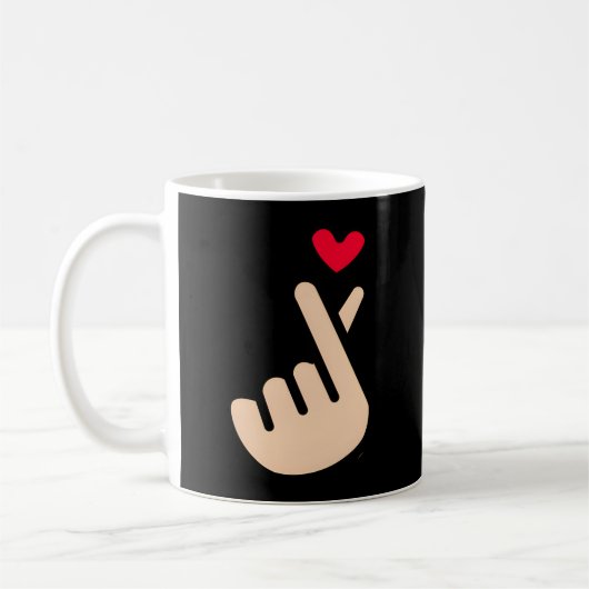 Kpop Korean Finger He Symbol I Liebe You Saranghae Kaffeetasse (Links)
