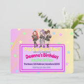 KPOP-Star Party Time Geburtstag Einladung (Stehend Vorderseite)
