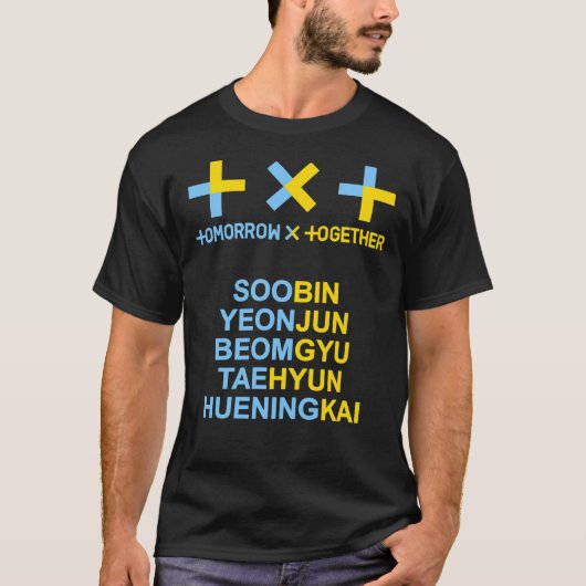 KPOP TXT OFFIZIELLES LOGO UND MITGLIEDSNAME Classi T-Shirt (Vorderseite)