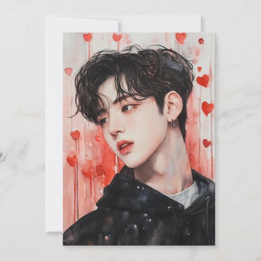 KPop Valentine Card Feiertagskarte (Vorderseite)