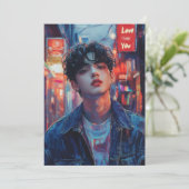 KPop Valentine Card Feiertagskarte (Stehend Vorderseite)