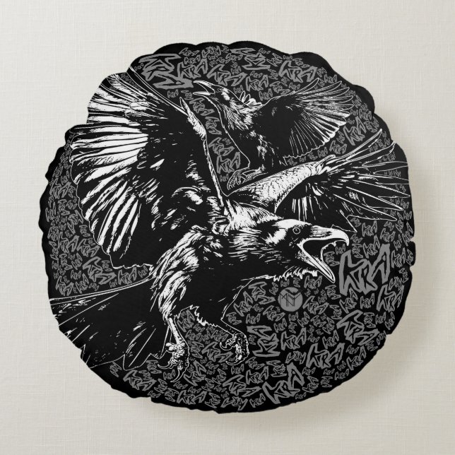 KRA KRA! RUNDES KISSEN (Vorderseite)