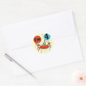 Krabbe 4. Geburtstag - Hemden und Geschenke Runder Aufkleber (Umschlag)
