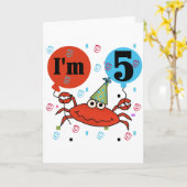 Krabbe 5. Geburtstag - Hemden und Geschenke Karte (Gelbe Blume)