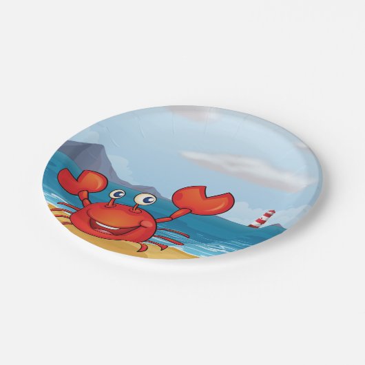 Krabbe an der Küste Pappteller (Schrägansicht)