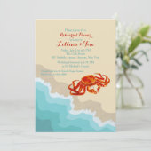 Krabbe auf der Ladeneinladung Einladung (Stehend Vorderseite)