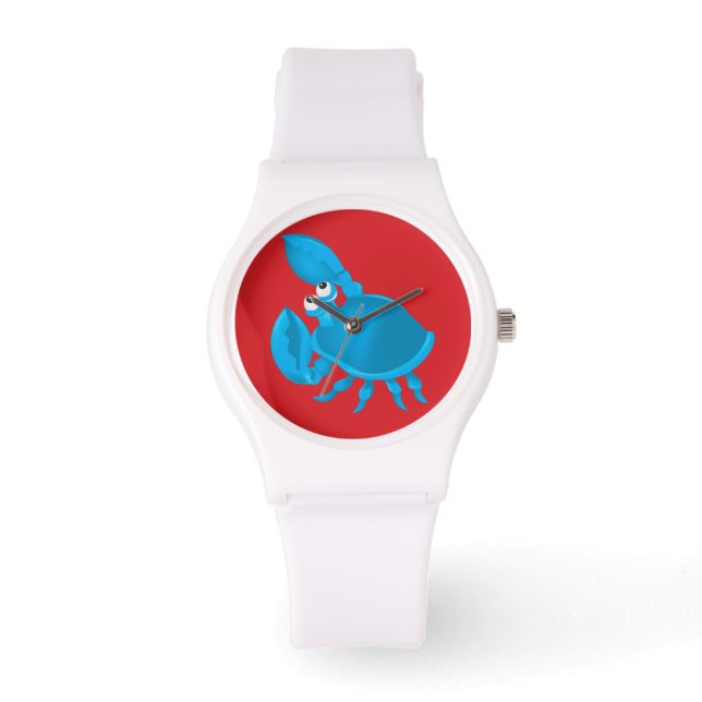 Krabbe aus Cartoon Armbanduhr (Vorderseite)