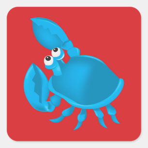Krabbe aus Cartoon Quadratischer Aufkleber