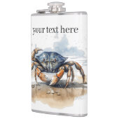 Krabbe, die am Strand läuft, individuell einstellb Flachmann (Links)