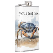 Krabbe, die am Strand läuft, individuell einstellb Flachmann (Rechts)