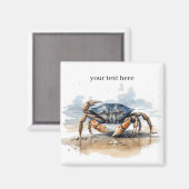 Krabbe, die am Strand läuft, individuell einstellb Magnet (Vorderseite/Rückseite)