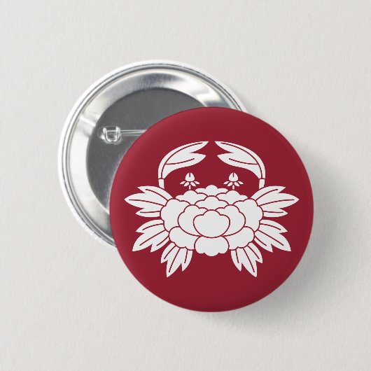 Krabbe-förmige Pfingstrose Button (Vorne & Hinten)