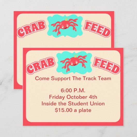 Krabbe füttern einladen einladung (Vorne/Hinten)