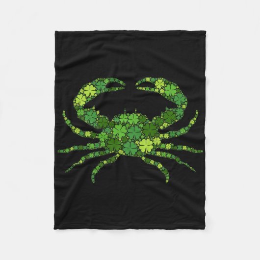 Krabbe Irisches Glück Grün Shamrock Kleeblatt - St Fleecedecke (Vorderseite)