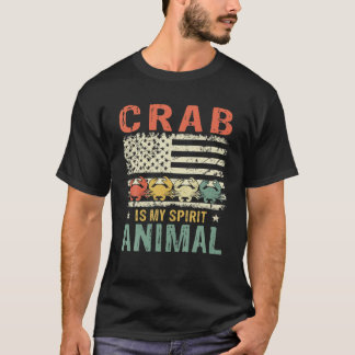 Krabbe ist mein Spirit Animal Vintag American Flag T-Shirt