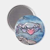 Krabbe mit Herz Magnet (Vorderseite/Rückseite)
