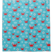 Krabbe mit Lifebuoy Duschvorhang (Vorderseite)