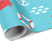 Krabbe mit Lifebuoy Geschenkpapier (Rolleneckpunkt)