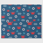 Krabbe mit Lifebuoy Geschenkpapier (Flach)