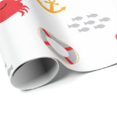 Krabbe mit Lifebuoy Geschenkpapier (Rolleneckpunkt)