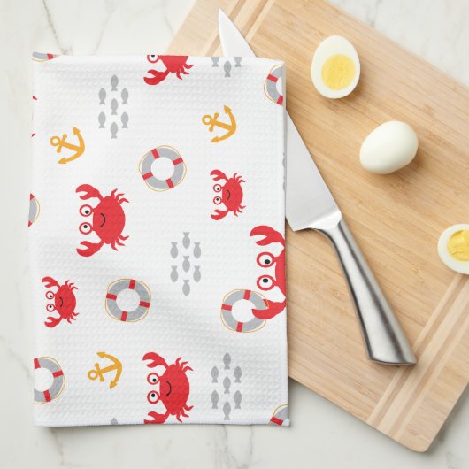 Krabbe mit Lifebuoy Geschirrtuch (Viertel Falte)