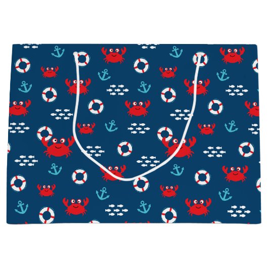 Krabbe mit Lifebuoy Große Geschenktüte (Vorderseite)