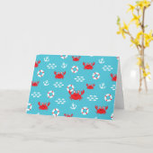Krabbe mit Lifebuoy Karte (Gelbe Blume)