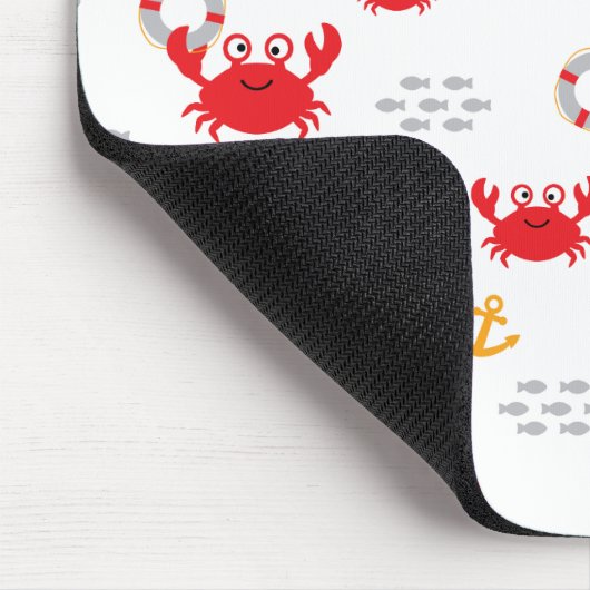 Krabbe mit Lifebuoy Mousepad (Ecke)