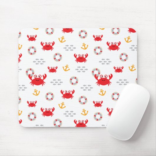 Krabbe mit Lifebuoy Mousepad (Mit Mouse)