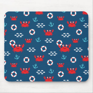 Krabbe mit Lifebuoy Mousepad