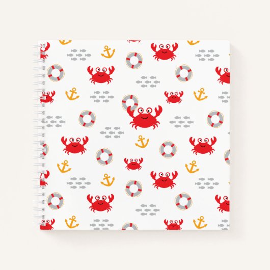 Krabbe mit Lifebuoy Notizblock (Vorderseite)