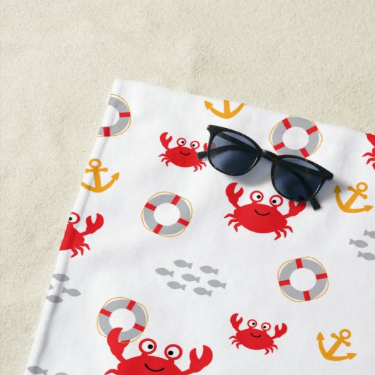 Krabbe mit Lifebuoy Strandtuch (Beispiel)