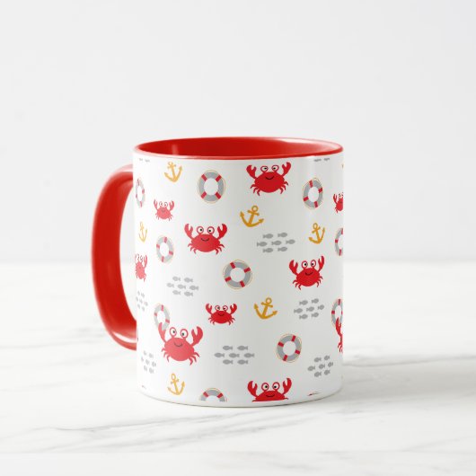 Krabbe mit Lifebuoy Tasse (Vorderseite Links)