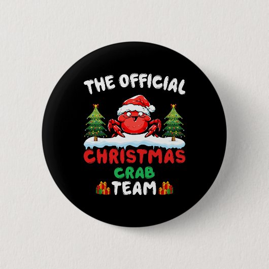 Krabbe mit Weihnachtsmannmütze Xmas-Feiertag Weihn Button (Vorderseite)