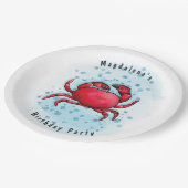 Krabbe-Party Pappteller (Schrägansicht)