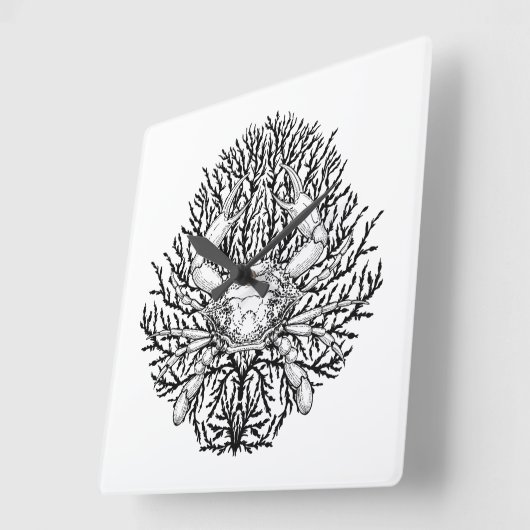 Krabbe Quadratische Wanduhr (Winkel)