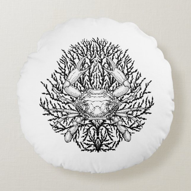 Krabbe Rundes Kissen (Vorderseite)