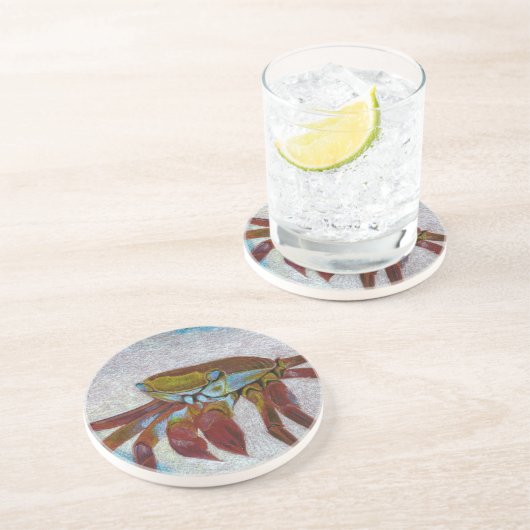 Krabbe Sandstein Untersetzer (Seite)