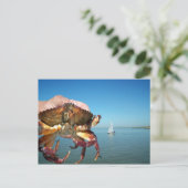 Krabbe und Segelboot, Postkarte (Stehend Vorderseite)