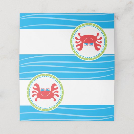 Krabbe unter dem Meer Geburtstag Platzkarte (Außenseite Aufgefaltet)
