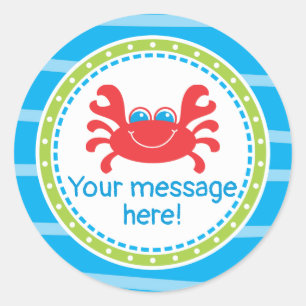 Krabbe unter dem Meer Geburtstag Runder Aufkleber