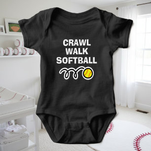 Krabbel-WALK-SOFTBALL-Sport-Body für neue Babys Baby Strampler