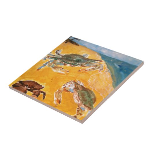 Krabben auf dem Strand Fliese (Seite)