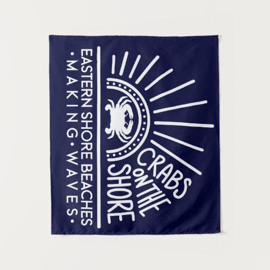 Krabben auf der Shore Tapestry Back Drop Wandteppich (Vorderseite)